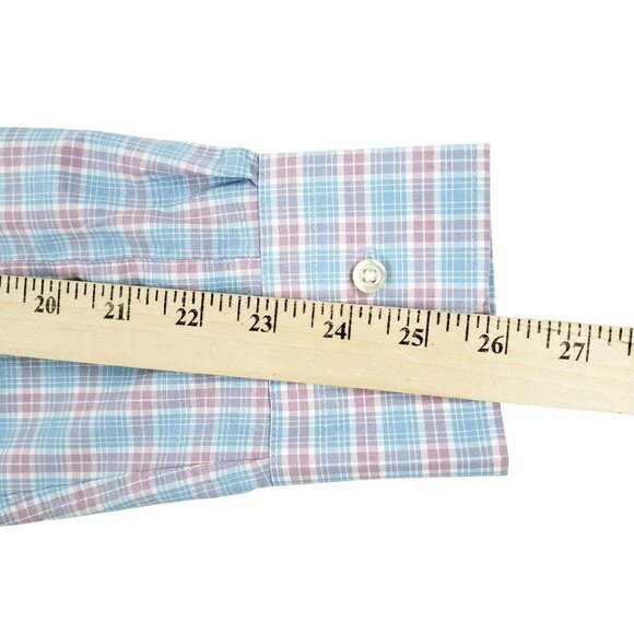 Peter Millar Shirt Men's Large Summer Comfort Plaid Long Sleeve Button Up - Picture 8 of 8